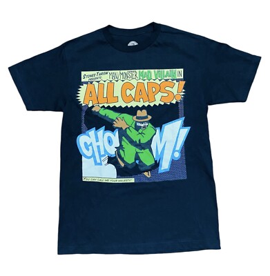 MF DOOM Madvillain All Caps! Stone's Throw T-Shirt Men's Medium M Black