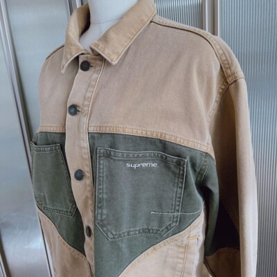 SUPREME 2tone paneled denim jacket mens size S shipped from Japan