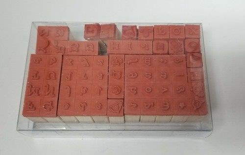 HSN Princess Font Stamp Set ABC Alphabet 63 Peice wooden rubber - Picture 4 of 12