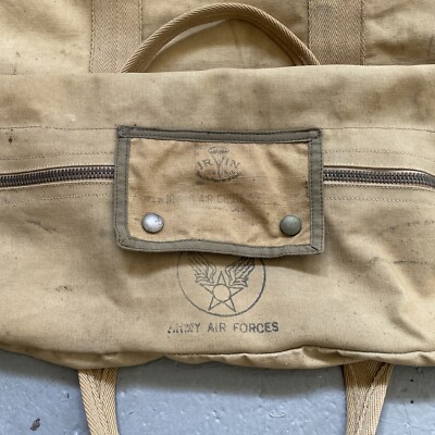Vintage 1940s WWII US Army Air Forces Parachute Canvas Military Stencil Zip Bag | eBay Vintage 1940s WWII US Army Air Forces Parachute Canvas Military Stencil Zip Bag | eBay