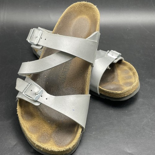 Birkenstock Salina Silver Metallic Strappy Sandal Women's Size 39 8