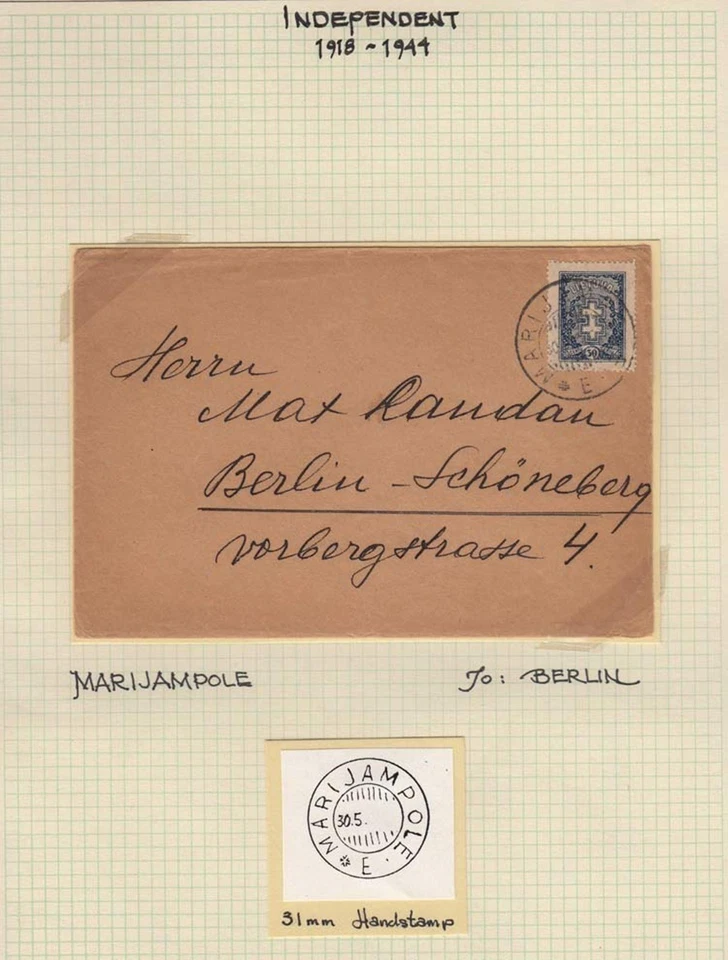 Lituania 1927 cubierta Marijampole a Berlín. kn912 Foto 2 de 2