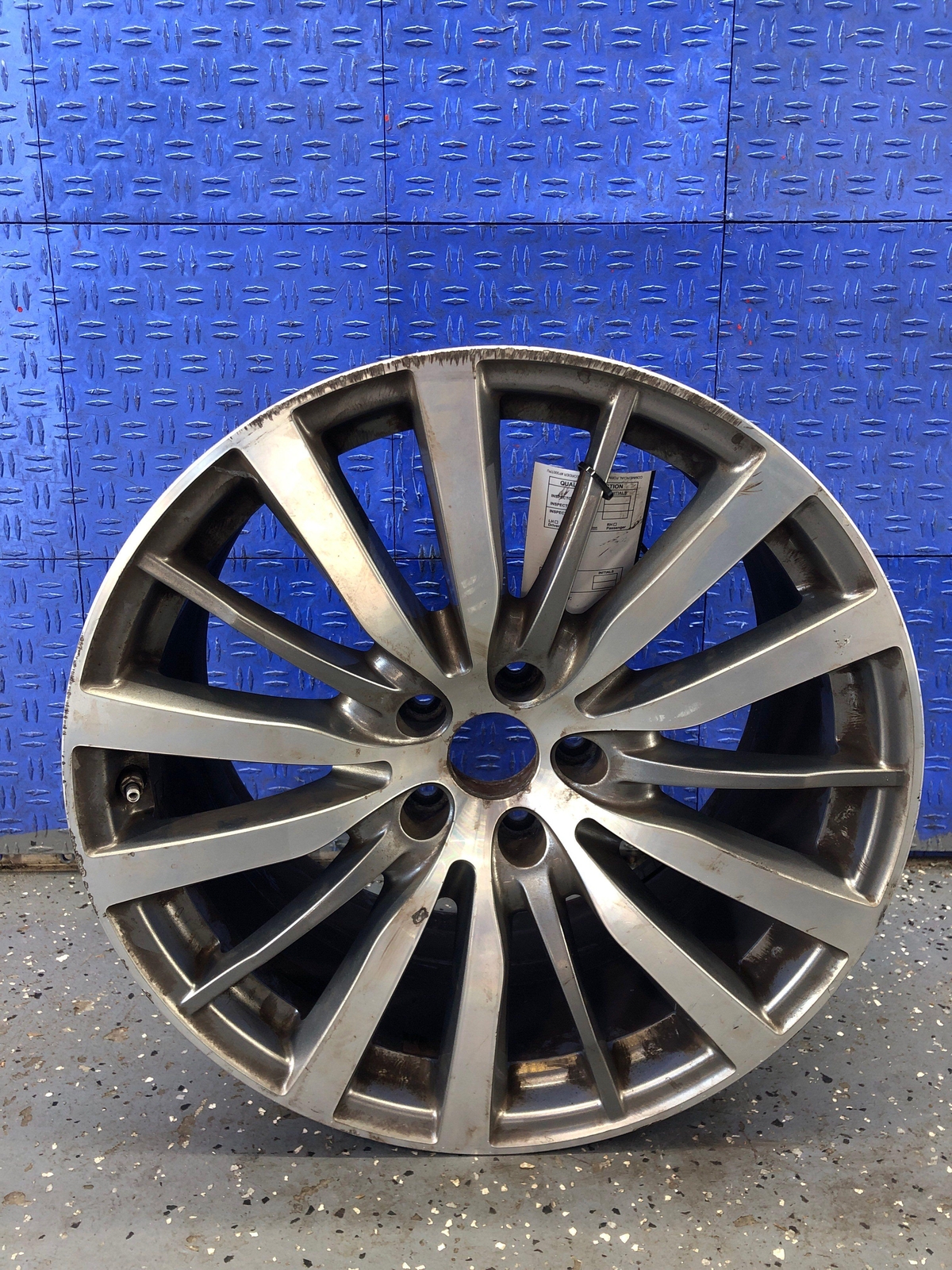 2014-2017 MASERATI GHIBLI 19X10 REAR SILVER WHEEL RIM 670016856 *CURBED* OEM