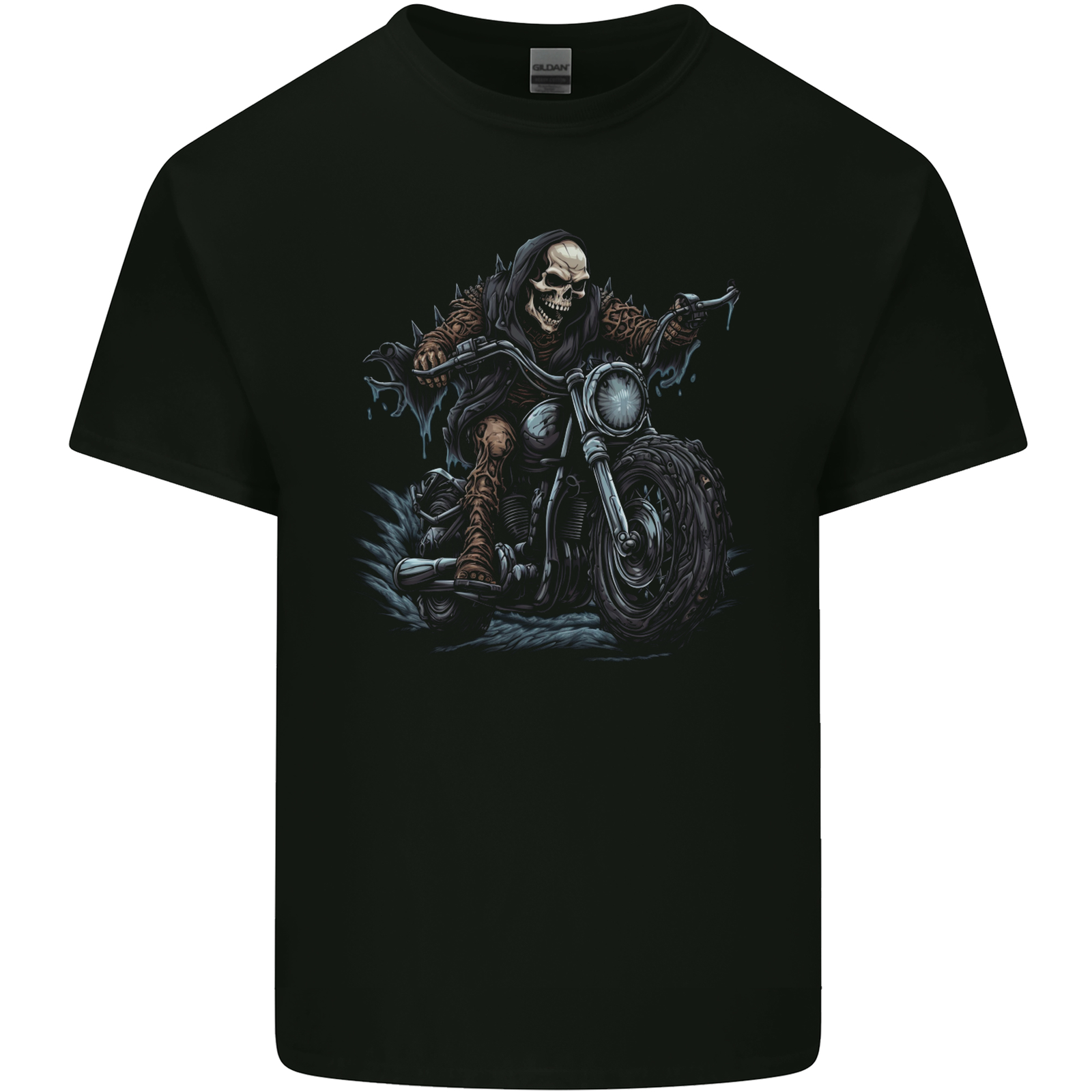 Skull Biker Motorcycle Motorbike Grim Reaper 28 Mens Cotton T-Shirt Tee Top