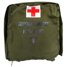 New Olive Drab Zippered General Purpose First Aid Kit With Strap *mocinc.1982*