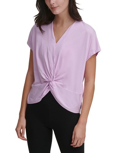 DKNY Women's Sport Twist Front V-Neck T 