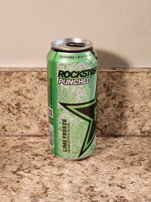 Rockstar Energy Punched Lime Freeze Full 16oz Can Thin Banner Design 