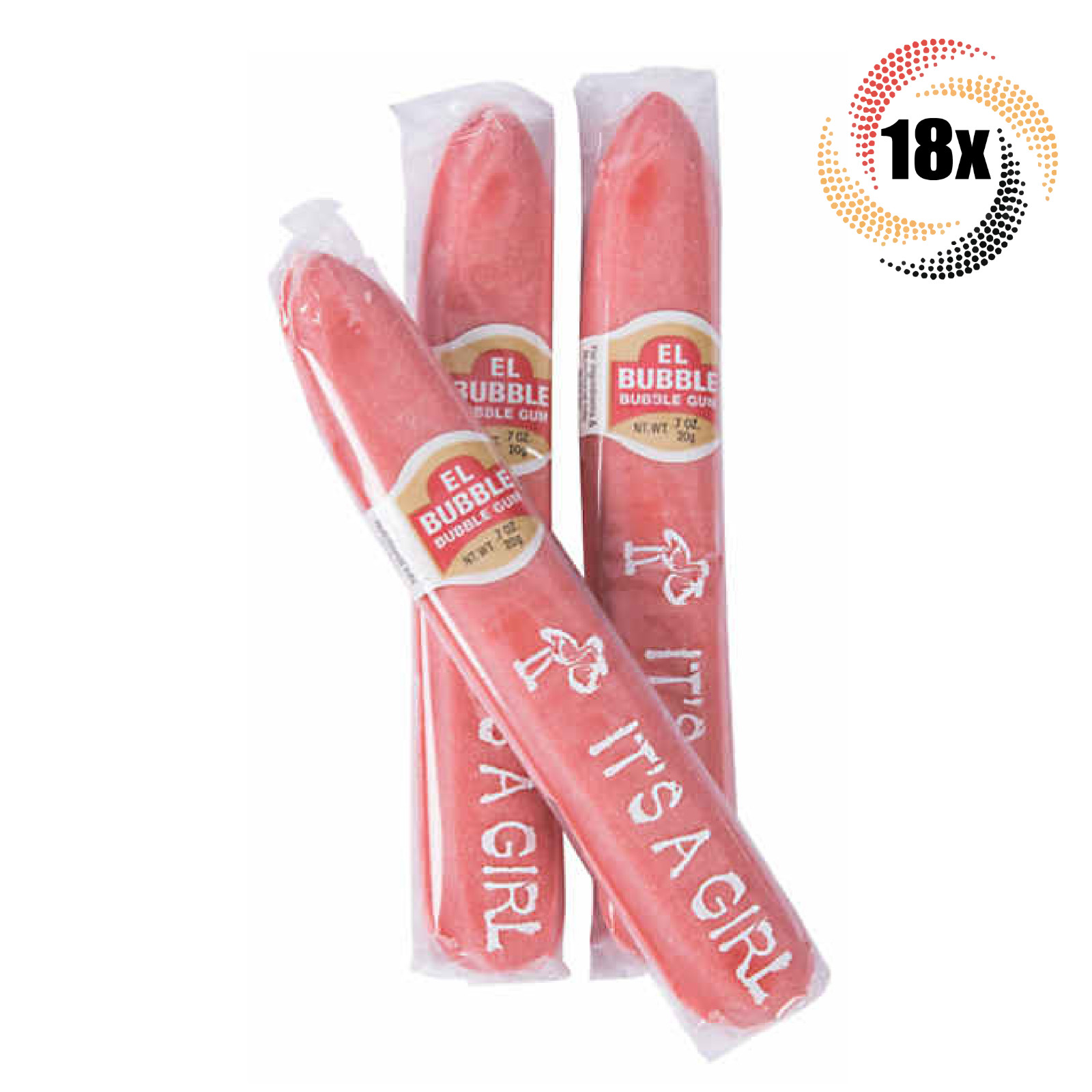 18-кратные сигары Dubble Bubble El Bubble - Это девушка! Жевательная резинка | 7 унций