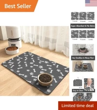 Versatile Dark Grey Pet Feeding Mat - Pet Supplies for Cats, Dogs, and More