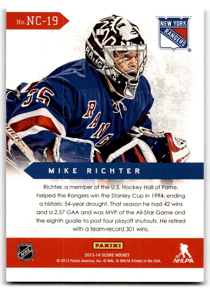 Mike Richter 2013-14 Score Netcam #NC-19 New York Rangers - Image 2 of 2