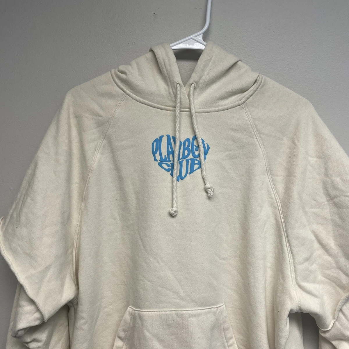 Playboy Club Playboy Bunny PACSUN Cream Hooded Pullover Sweatshirt Size Small