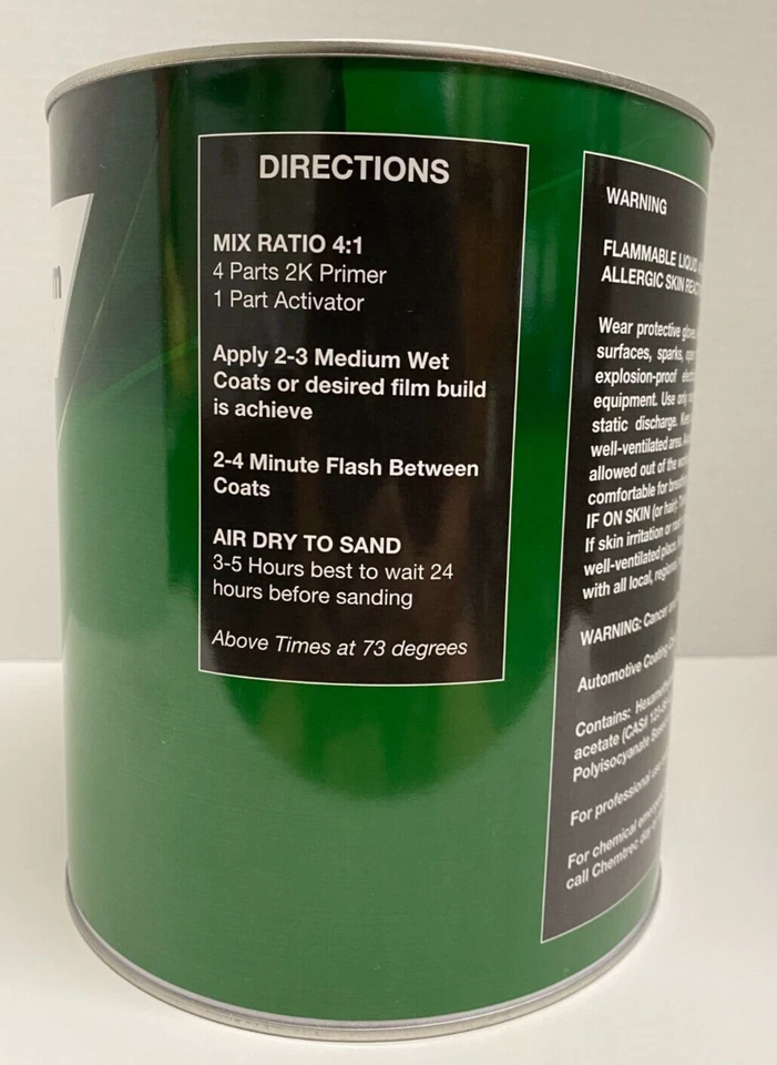 Automotive High Build 2K Urethane Primer Gray Gallon Kit Foto 2 de 2