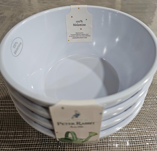 Beatrix Potter Peter Rabbit Set of 4 Melamine Cereal/Soup Bowls 5.5" Easter - Picture 3 of 6