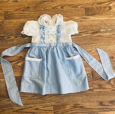 Vintage Winnie The Pooh Dress Blue  White Gingham Smocked Size 4T