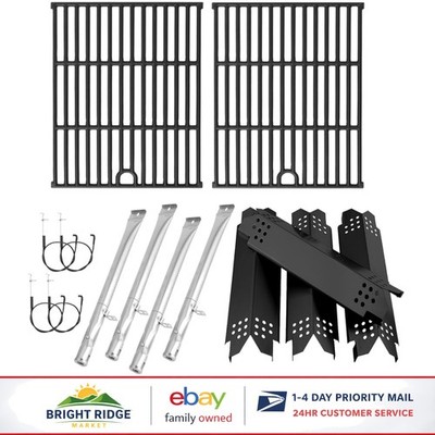 4-Burner Grill Replacement Kit with Cooking Grates, Burners, and Heat Plates