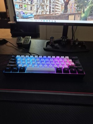 Mini 60% RGB Gaming Keyboard Wired USB-C Compact Waterproof PC Gamer Keyboard