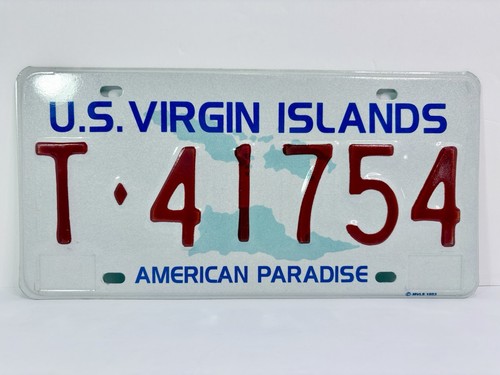 U.S. Virgin Islands License Plate St. Thomas T American Paradise 1992