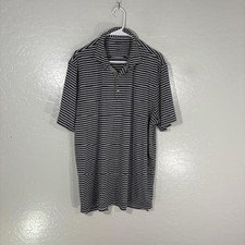 Johnnie-O Polo Shirt Mens XL Gray Stripe Golf Performance Stretch Jersey Top