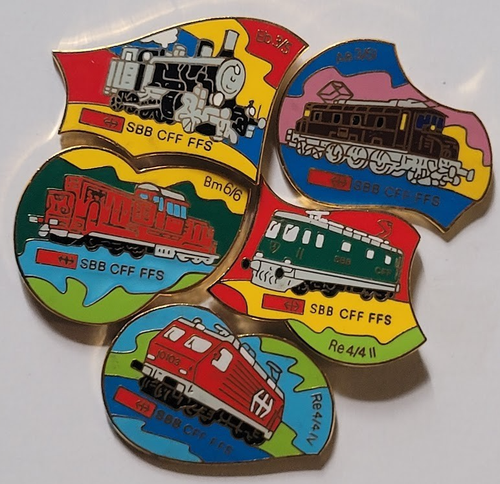 PINS PIN TRAIN LOCOMOTIVE PIN RAILWAY ENGINE COLLECTION PUZZLE 5 PINS ...