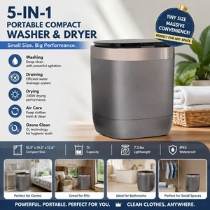 AHERO Fully Automatic Mini Washing Machine