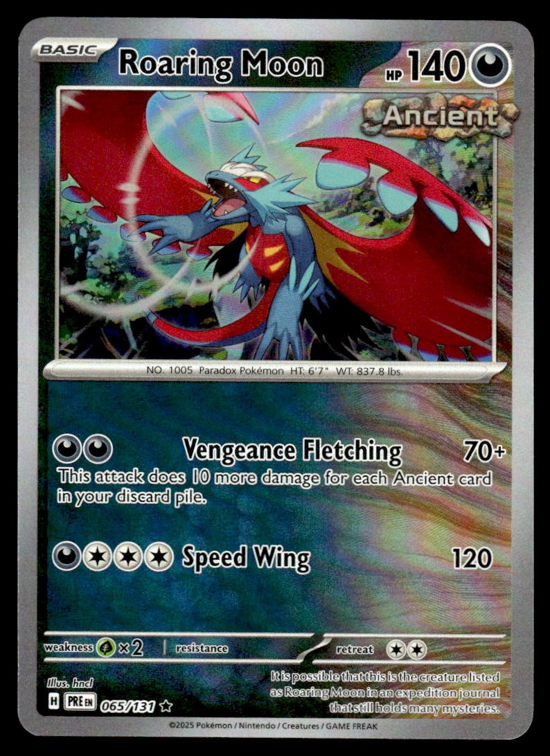 Pokemon TCG Prismatic Evolutions #065/131 Roaring Moon (Pokeball) NM