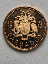 BARBADOS 1 CENT 1973 PROOF COIN 