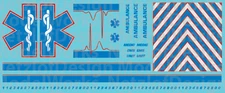 N Scale Generic Ambulance Star of Life Decals Blue/Red