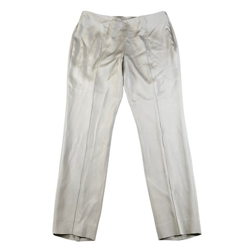 Akris, Akris Taupe Beige Pintuck Straight Leg Trousers Size 6 US 38 F Side Zip