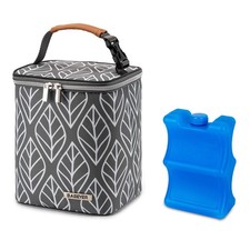 Breast Milk Cooler Bag With Ice Pack Fits 4 Baby Bottles Up To 9 Ounce Grey