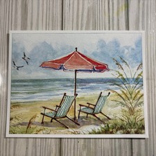 Beach Greeting Card Of 4 - Completed Cards - Last Years left overs