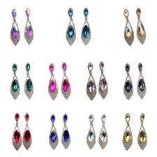 Stylish Drop Earrings with Cubic Zirconias Teardrop Crystal Ear Pendants Jewelry