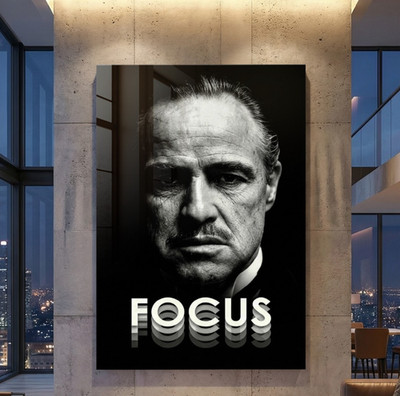 FOCUS-The Good Father. Wandbild Kunst Acrylglas, Leinwand oder Poster Deko Mafia