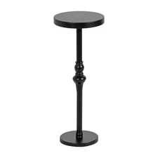 Kate and Laurel Stratton Vintage Round Pedestal Drink Table, 9 x 9 x 22, Blac...