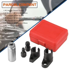 O2 Oxygen Sensor Socket Thread Chaser Set 5PCS O2 Sensor Wrench Removal Tool Kit