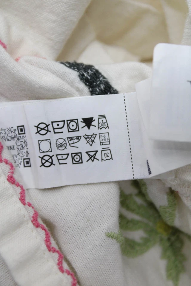 Camisa Zara Niños Algodón Bordado Manga Corta Abotonada Crema Talla 9-10 Foto 4 de 4