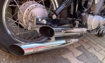 Auspuff Turbo Kit Custom Chrom Yamaha Virago XV 125 250 Auspuffanlage 4T 89-02 - Bild 1 von 4