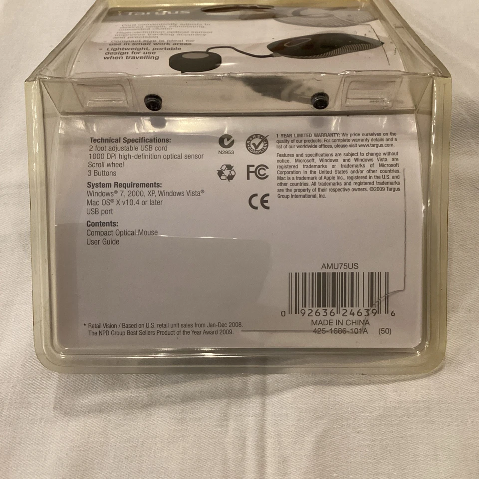 Targus Compact Blue Trace Mouse Technology for Tracking and Black / gray New - Image 2 of 4