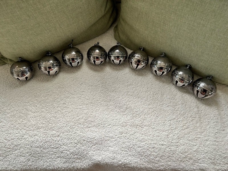 Entire Collection Of Wallace Silver plated Annual Sleigh Bells 1971-2010