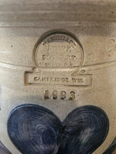 Rowe Pottery 1993 Jar with Lid, Salt Glazed, VGC, Signed by potter, Heart