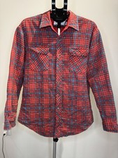 Northwest Territory Vintage Mens Quilted Flannel Tartan Shirt Jacket Size L Red