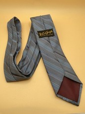 VTG Van Gogh Designer Collection Men's Tie Blue Striped Silk Blend Made in USA