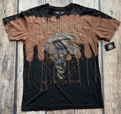 AFFLICTION LIVE FAST WORLD TOUR T-SHIRT EAGLE ROCK BLACK SKULL MULTI MENS XL NEW