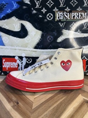 Men s Size 11.5 Converse Comme des Garçons Play x Chuck 70 High Pristine Red