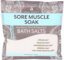 Peppermint Bath Salts 8 Ounce Dead Sea Mineral Soak Soothe Muscles Vegan