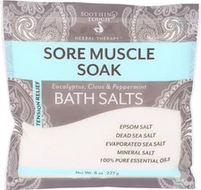 Peppermint Bath Salts 8 Ounce Dead Sea Mineral Soak Soothe Muscles Vegan