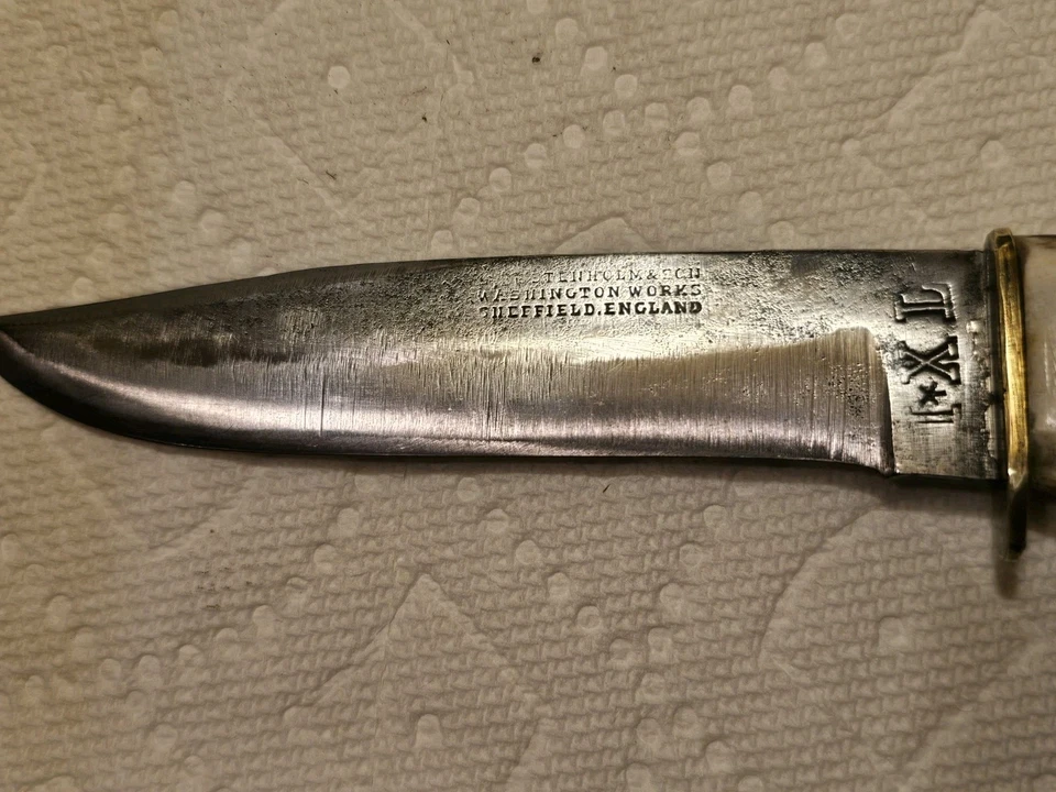 Raro cuchillo de ciervo George Wostenholm & Son WASHINGTON WORKS, Sheffield England Foto 2 de 4