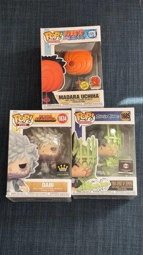 Funko Pop Anime Lot (3) – Naruto Madara, My Hero Academia Dabi, Black Clover