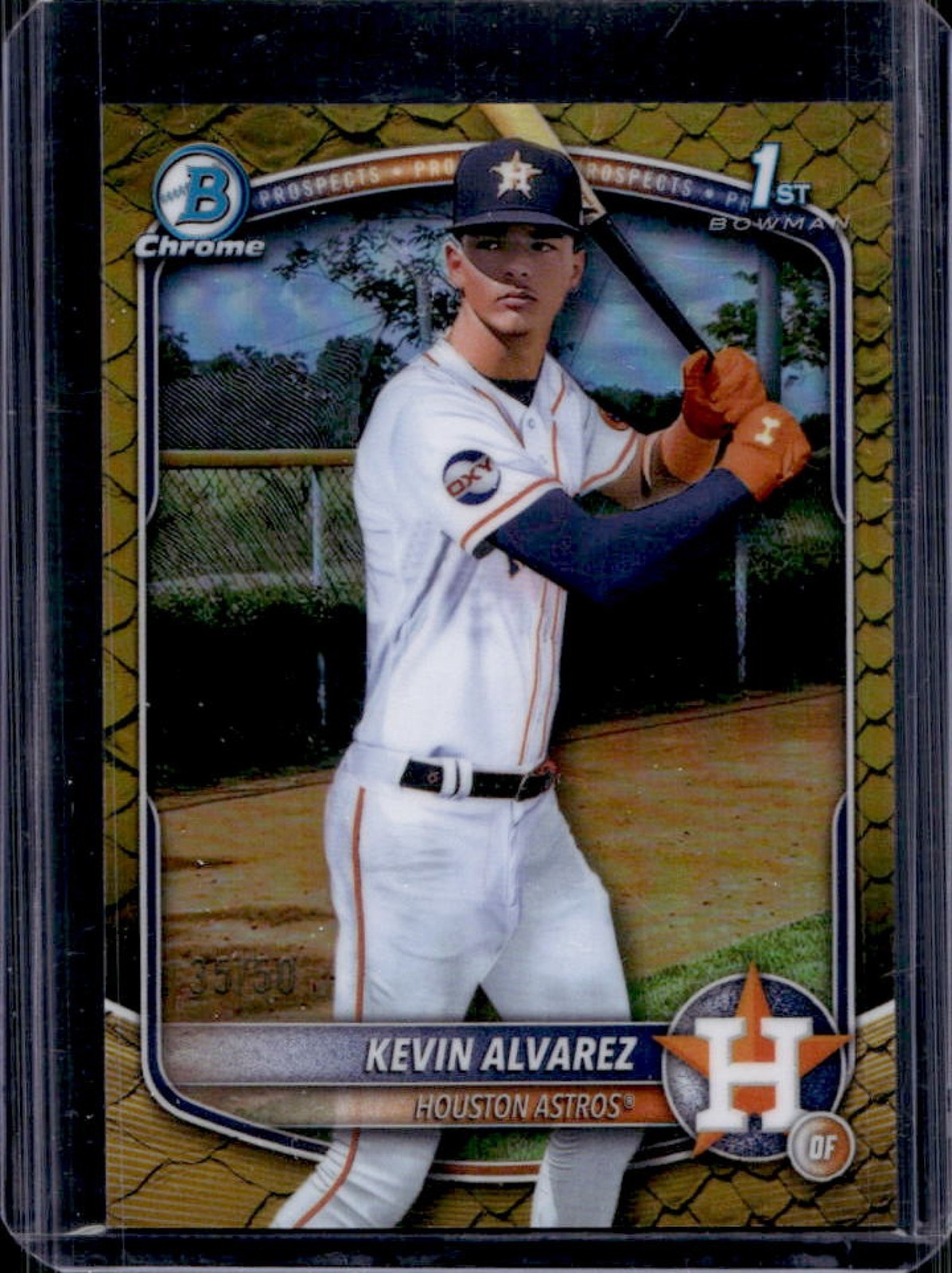 2025 Bowman Chrome Kevin Alvarez Reptilian Gold Refractor 1st #35/50