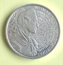 Deutschland BRD 10 DM Gedenkm&uuml;nze "250 Jahre Goethe" ,Silber 925, Pr&auml;gest&auml;tte F