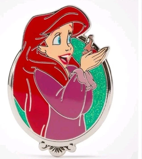 Prendedor Ariel La Sirenita 2025 retrato princesa parques Disney marco plateado Foto 2 de 4